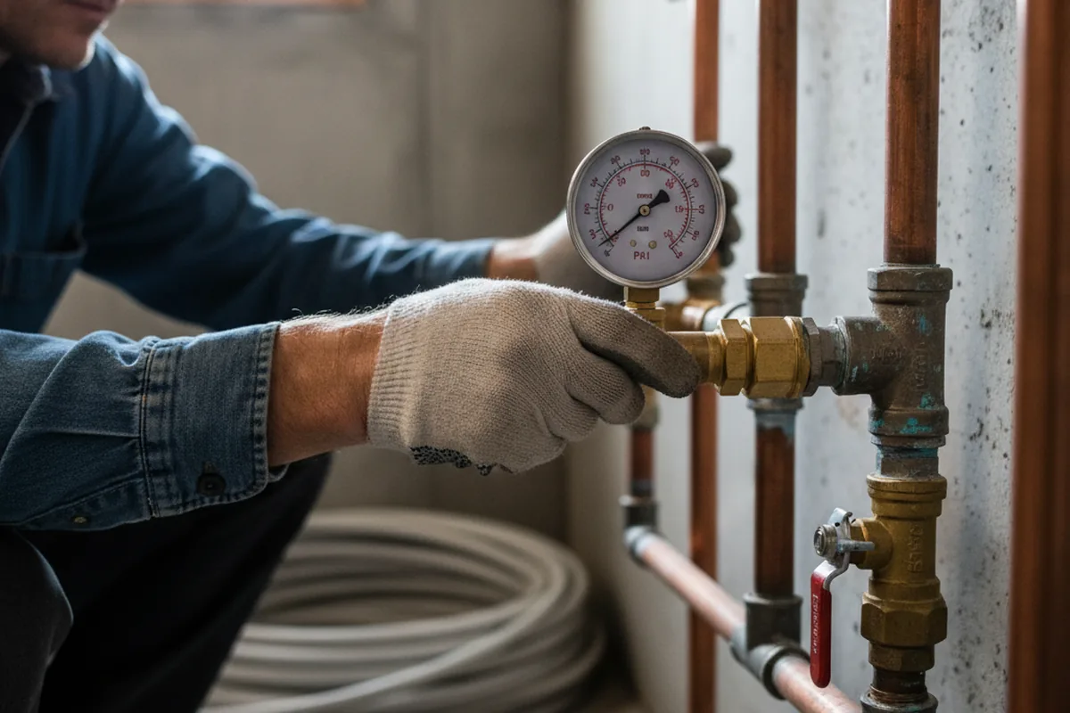 Pressure testing a repaired line during Water Line Repair in Le Mars
